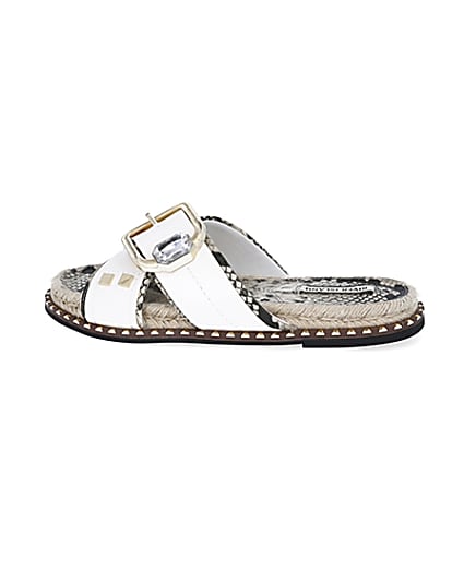 360 degree animation of product White cross strap espadrille sandals frame-4