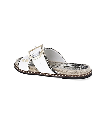 360 degree animation of product White cross strap espadrille sandals frame-5