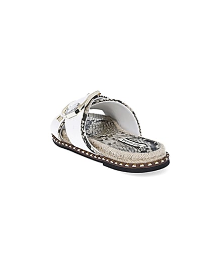360 degree animation of product White cross strap espadrille sandals frame-7