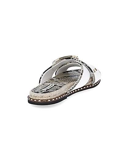 360 degree animation of product White cross strap espadrille sandals frame-11