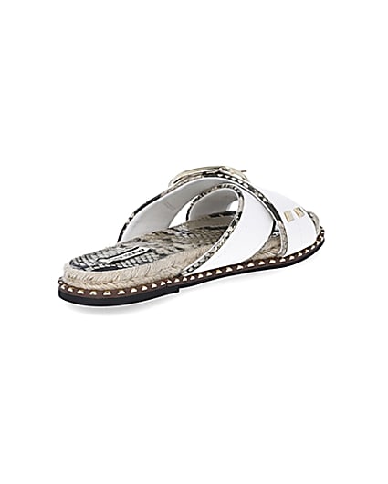 360 degree animation of product White cross strap espadrille sandals frame-12