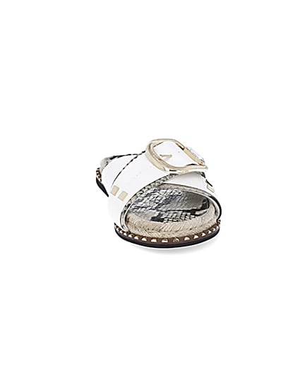 360 degree animation of product White cross strap espadrille sandals frame-20