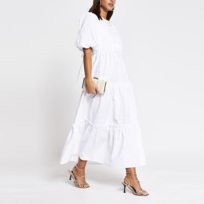 white cotton smock dress