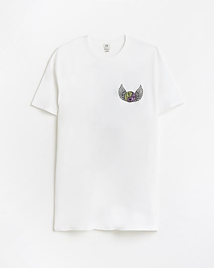 White cupid graphic back print t-shirt
