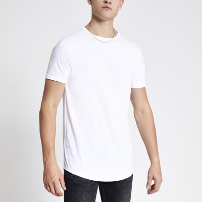 curved hem t shirt