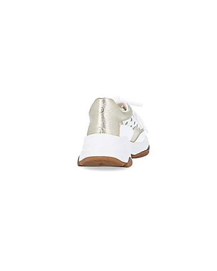 360 degree animation of product White cut out chunky trainers frame-10