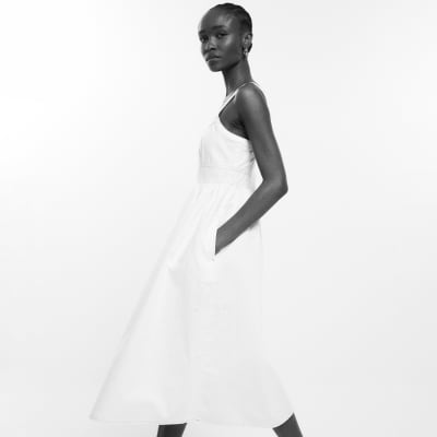 White Denim Midi Dress