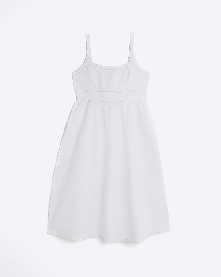 White Denim Midi Dress