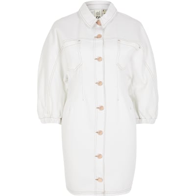 river island white shirt dress