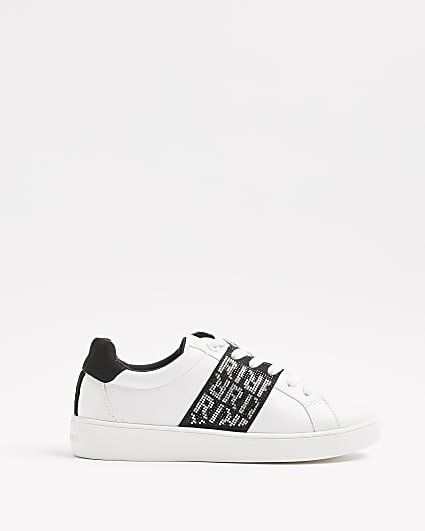 White diamante embellished trainers