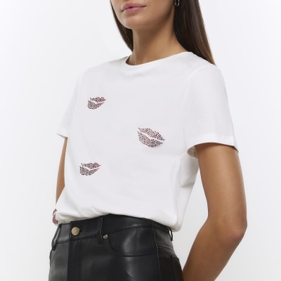 River island lips t 2024 shirt