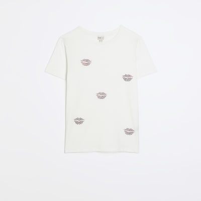 River island lips t 2024 shirt