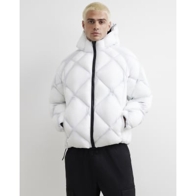 White Diamond Quilted Puffer Jacket