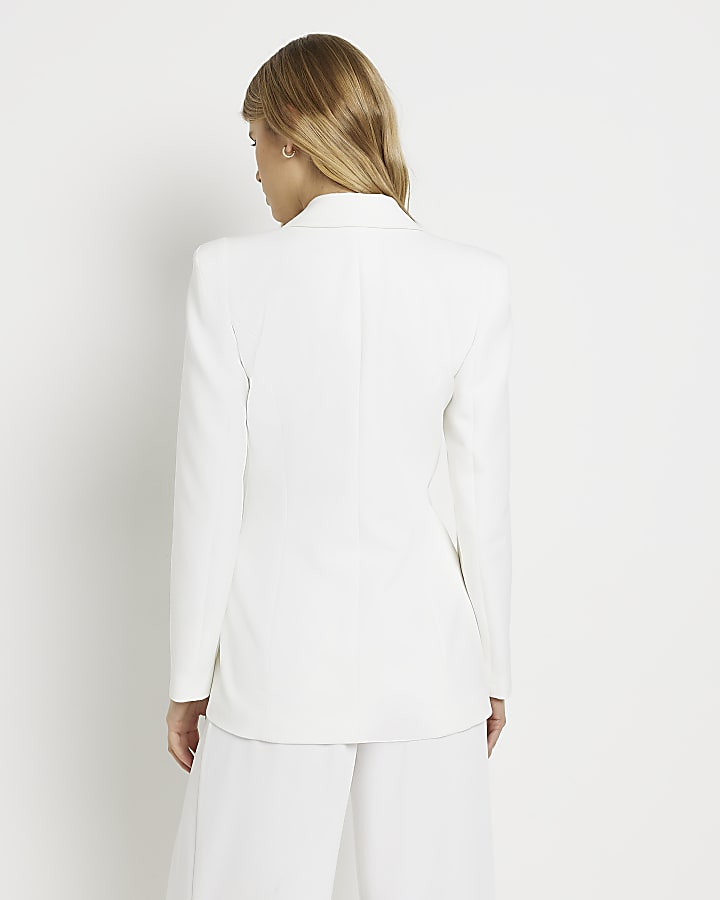 White double breasted tailored blazer