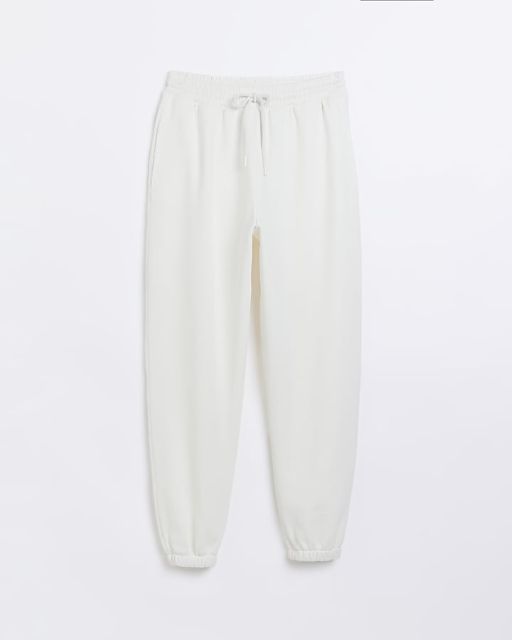 White Draw String Joggers