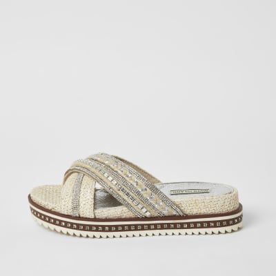 river island flat mules