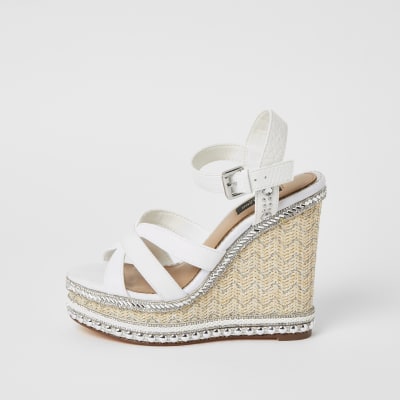 ladies wide fit wedge sandals