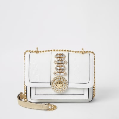 river island white cross body bag