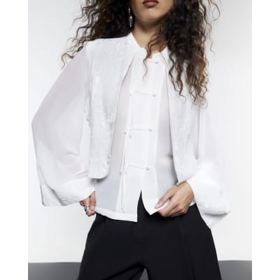 White Embellished Drummer Boy Shirt