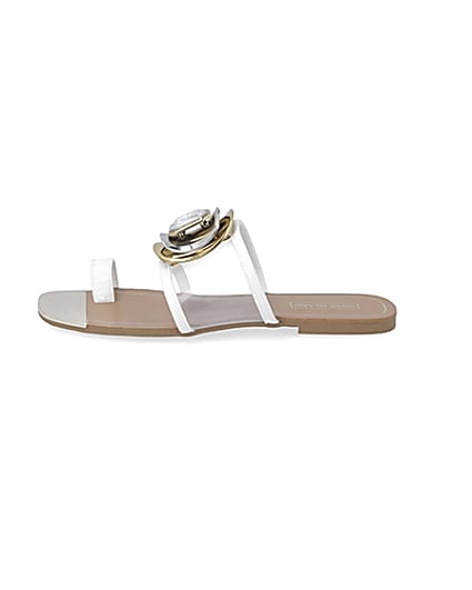 360 degree animation of product White embellished open toe sandal frame-3