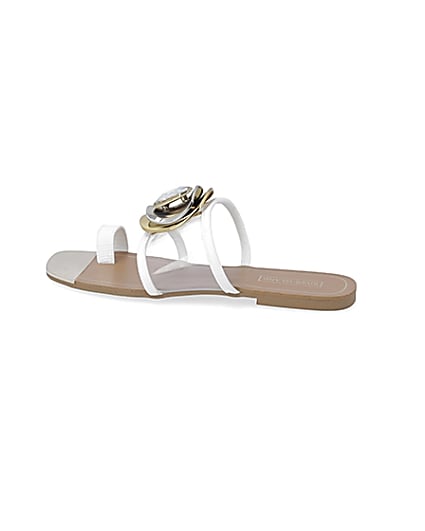 360 degree animation of product White embellished open toe sandal frame-4