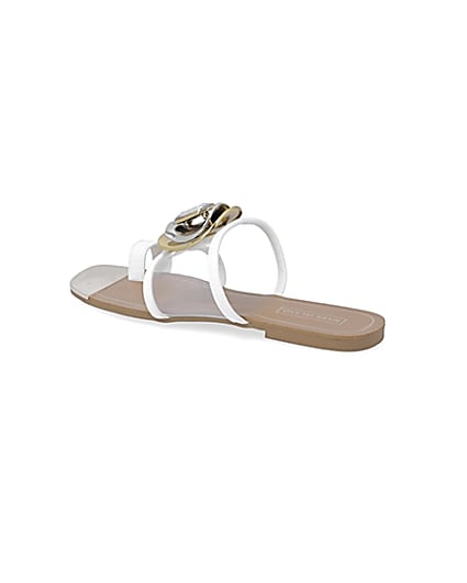 360 degree animation of product White embellished open toe sandal frame-5