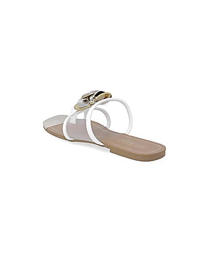360 degree animation of product White embellished open toe sandal frame-6
