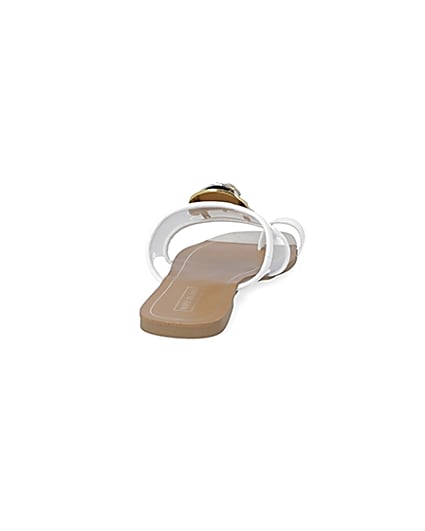 360 degree animation of product White embellished open toe sandal frame-10