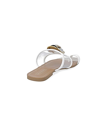 360 degree animation of product White embellished open toe sandal frame-11