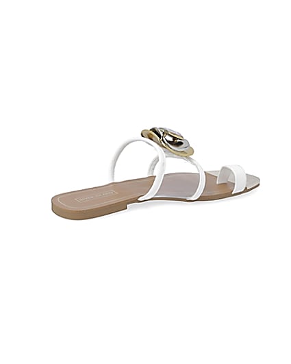 360 degree animation of product White embellished open toe sandal frame-13