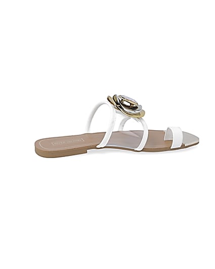 360 degree animation of product White embellished open toe sandal frame-14