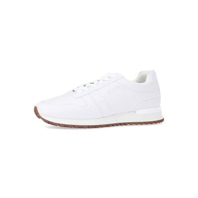 360 degree animation of product White embossed trainers frame-2