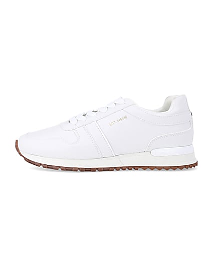 360 degree animation of product White embossed trainers frame-3
