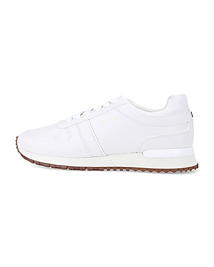 360 degree animation of product White embossed trainers frame-4