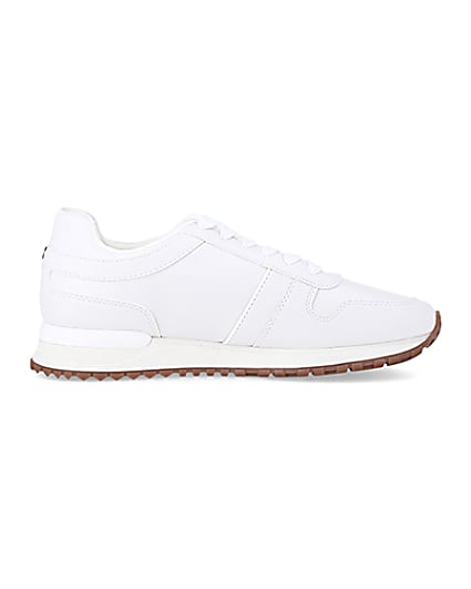 360 degree animation of product White embossed trainers frame-15