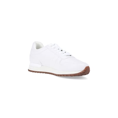 360 degree animation of product White embossed trainers frame-18