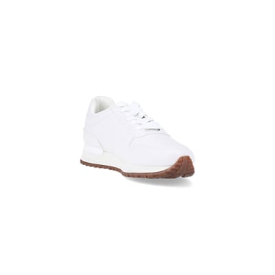 360 degree animation of product White embossed trainers frame-19