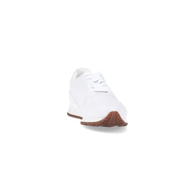 360 degree animation of product White embossed trainers frame-20