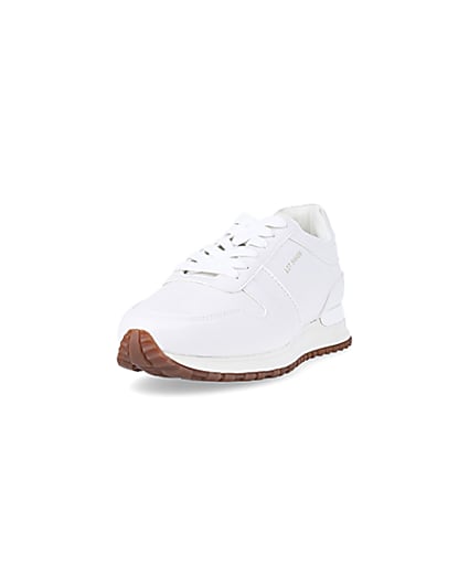 360 degree animation of product White embossed trainers frame-23
