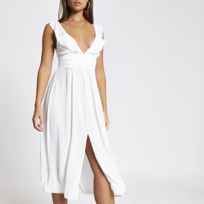 v neck beach dress