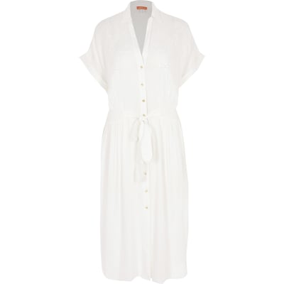 white shirt beach dress