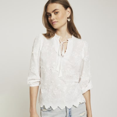 River island best sale ladies white blouses