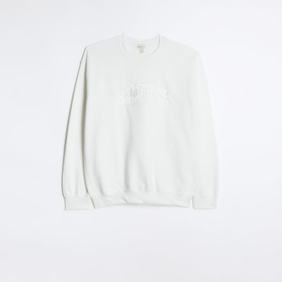 White embroidered sweatshirt River Island