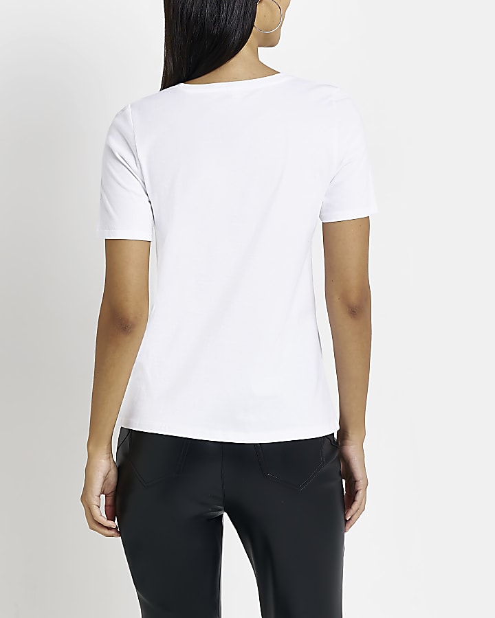 White embroidered t-shirt
