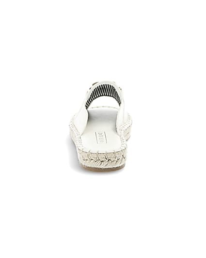 360 degree animation of product White espadrille peep toe sandals frame-9