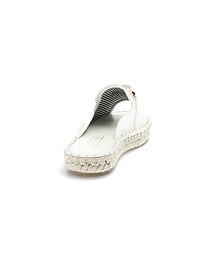 360 degree animation of product White espadrille peep toe sandals frame-10