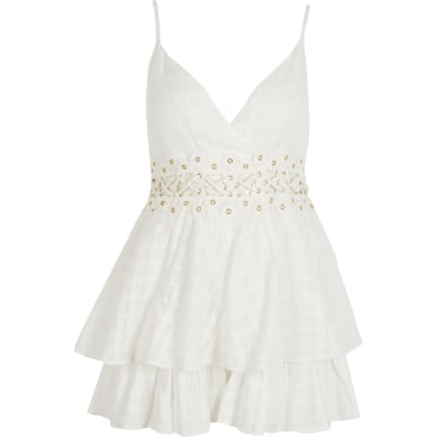 white beach playsuit