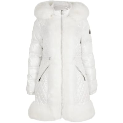 river island black and white coat