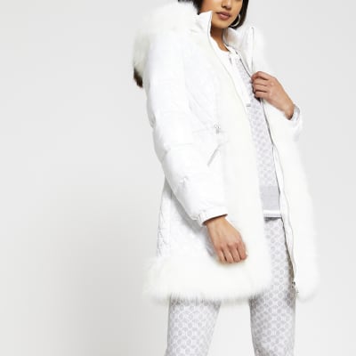 white winter coats uk