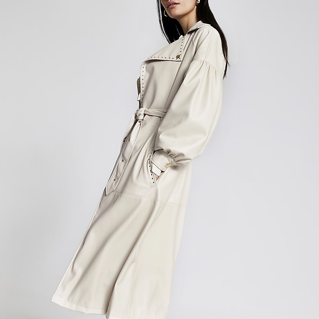 river island patent coat